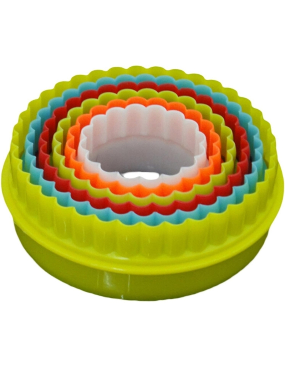 New Set of Multicolor Round Fluted Cookie Cutters #1352-953
